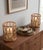 Pair of Vintage Mid-Century Boho Woven Rattan & Glass Hurricane Candle Holders For Sale - Image 12 of 12