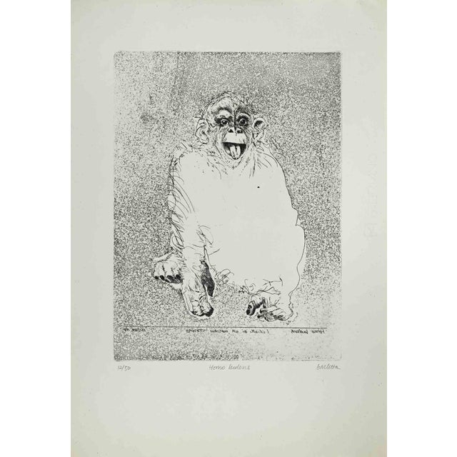 Sergio Barletta, Homo Ludens, 1960s, Etching For Sale - Image 3 of 3