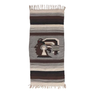 Late 20th Century Vintage ​Inca Deity Zapotec Kilim Rug, 02'03 X 04'09