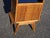 Vintage Bedside Table in Light Oak with Splayed Legs and Black Glass Top, 1960s For Sale - Image 13 of 18