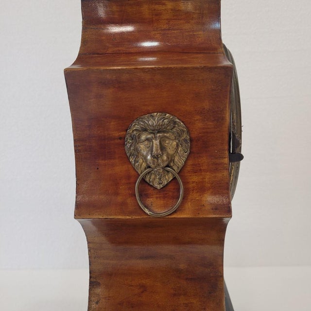 Brown Biedermeier Mantel Clock in Wood with Double Chime, Germany, 1840 For Sale - Image 8 of 18