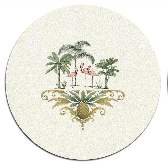 Vintage "Safari Serenade" Circular Placemats - Set of 4 For Sale - Image 4 of 11