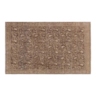 19th Century Senneh Persian Brown Handmade Wool Rug For Sale