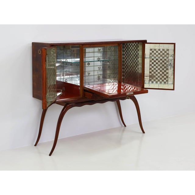 Bar with Slender Legs and Mirrored Interior attributed to Guglielmo Ulrich, Italy, 1952 For Sale - Image 13 of 14