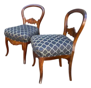 Pair of Antique Mid 19c Empire Period Mahogany Side Chairs