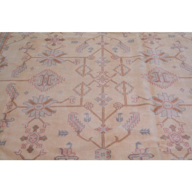 Turkish Vintage Turkish Oushak Hand Knotted Wool Rug, 8'10x12 For Sale - Image 3 of 6