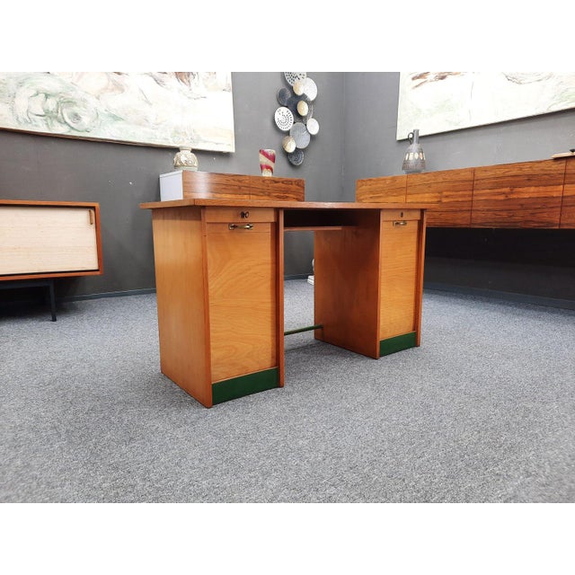 Vintage Childrens Desk with Roll-Up Doors, 1950s For Sale - Image 6 of 13
