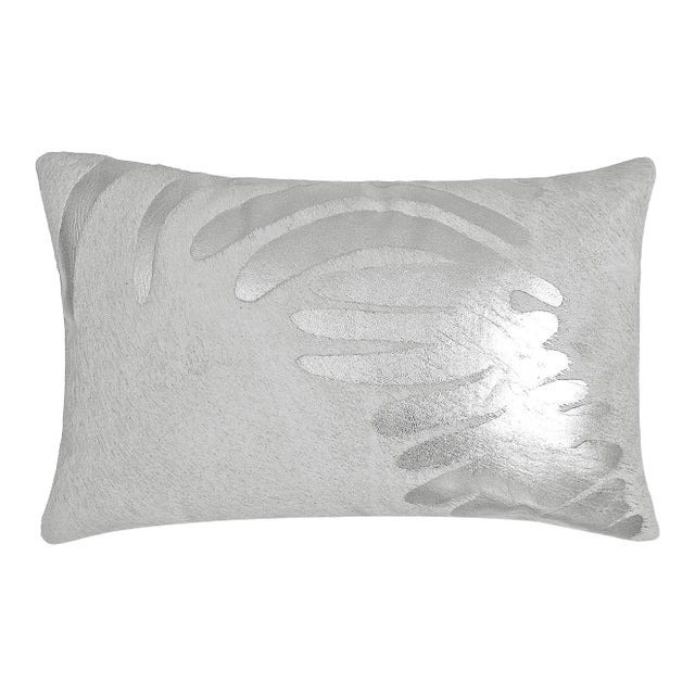 Zebra Silver Small Lumbar Pillow For Sale