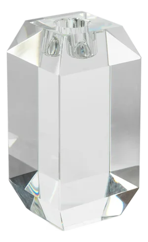 Collier Beveled Cubic Crystal Taper Candle Holder, Large