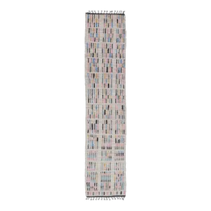Modern Casual Hand Knotted Piled Runner With Minimalist Modern Design
