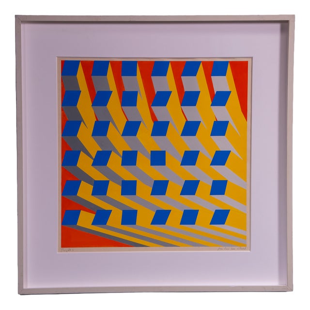 Jan Van Den Abbeel, Projekt S, 1975, Gouache on Paper, Framed For Sale