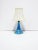 Rustic European Italian Blue Opaline Glass Table Lamp With Scalloped Edge in Gold For Sale - Image 3 of 13