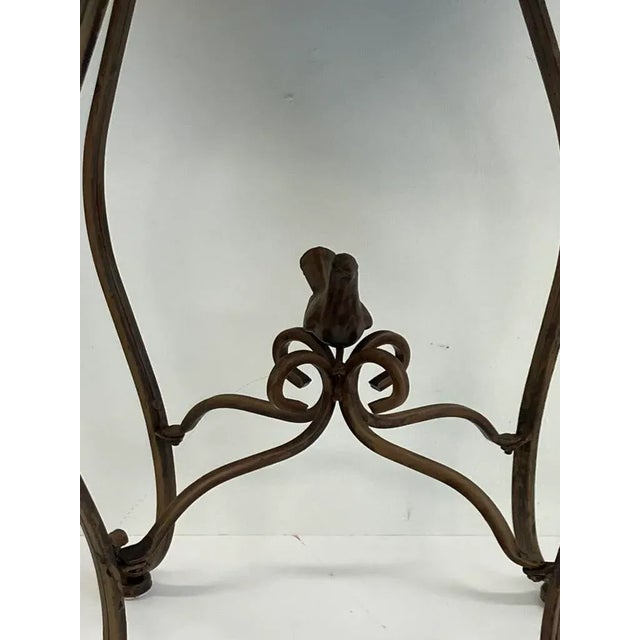 Metal Vintage Wrought Iron Plant Stand – Decorative Scrollwork Jardinière For Sale - Image 7 of 7