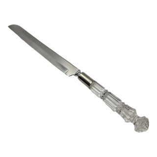 Vintage Japanese Stainless Steel Knife With Crystal Handle – Mid-Century Modern Barware Accent For Sale