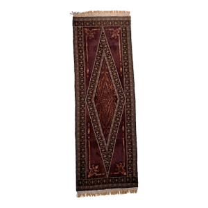 Late 20th Century Marron Velvet Fabric Textile Art