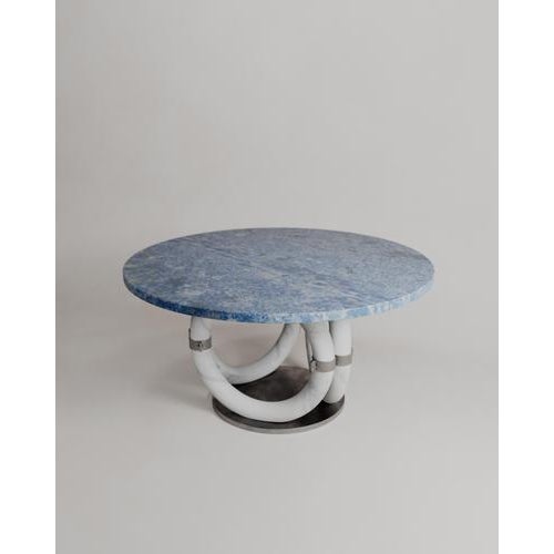 Round Black Marble Bronze Lilly Dining Table by Esther Knopfler For Sale - Image 9 of 15