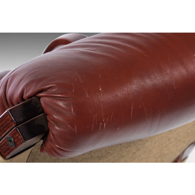 Oxblood Red 1970s Vintage Koivutaru Bentwood Chair & Ottoman in Afromosia and Oxblood Red Leather by Esko Pajamies for ASKO For Sale - Image 8 of 13