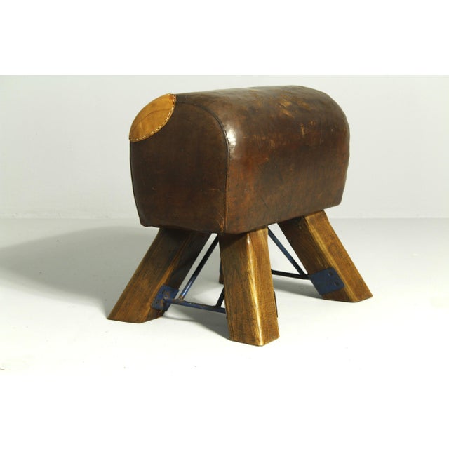 Industrial Leather Gym Seat by Jan Richter, Brno,1930s For Sale - Image 3 of 12