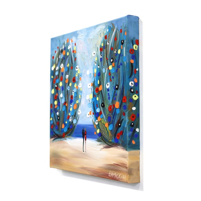 Abstract The Sea Garden - Colorful Figurative Abstract Textured Impasto Oil Painting on Canvas by Ekaterina Ermilkina For Sale - Image 3 of 8