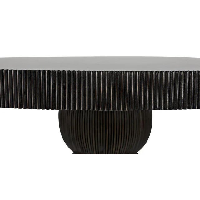 Noir Portobello Dining Table, Hand Rubbed Black with Light Brown Trim For Sale - Image 4 of 5