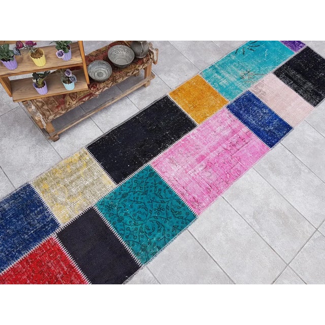 Orange Vintage Anatolian Runner Rug For Sale - Image 8 of 10