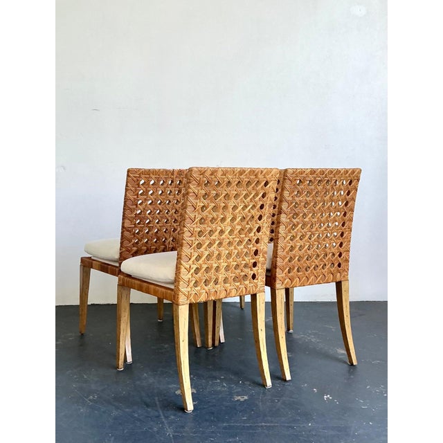 Vintage Woven Cane Dining Chairs - Set of 4 For Sale - Image 18 of 18