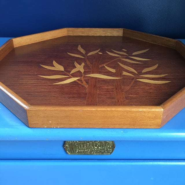 Mid 20th Century Wood Inlay Tray Chairish