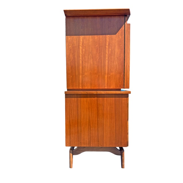 Mid Century Modern Vintage Tall Dresser High Boy Floating Design Parvin Style For Sale - Image 4 of 12