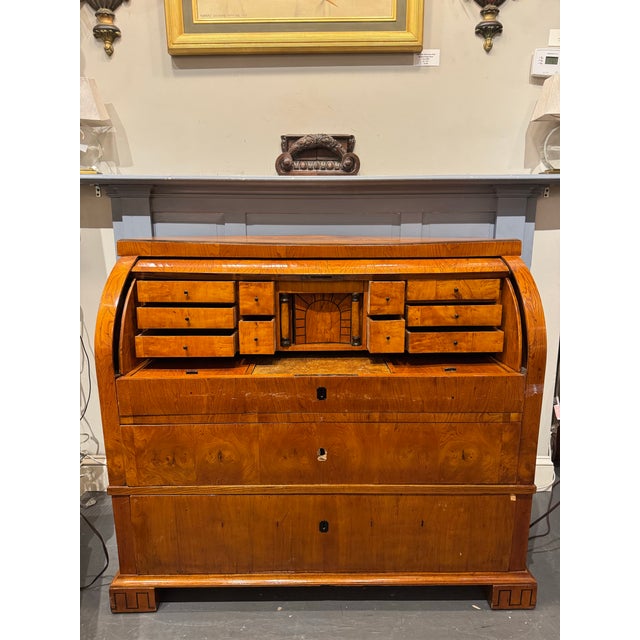 19th Century Biedermier Roll Top Desk For Sale In Boston - Image 6 of 7