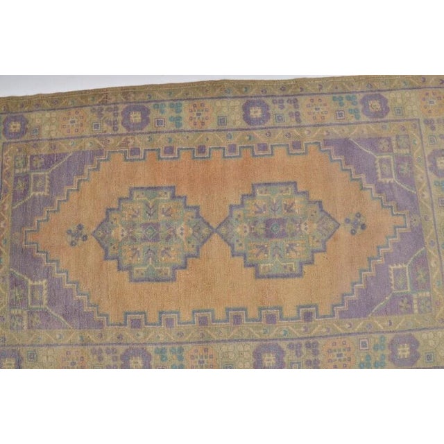 Apricot Floral Antique Wool Carpet For Sale - Image 8 of 10