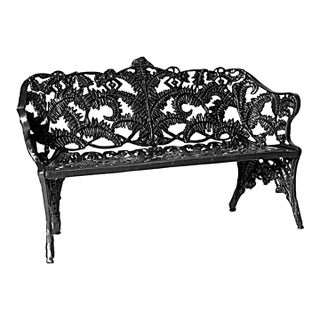 Antique Cast Aluminum Fern Bench For Sale