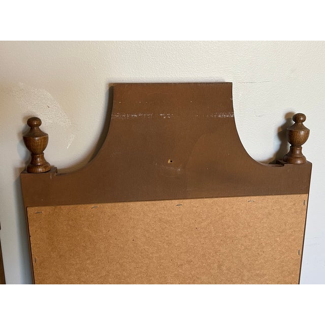 Pair of Vintage Bassett Furniture Staunton Collection Pecan Dresser Mirrors For Sale In Minneapolis - Image 6 of 9