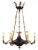 Empire style black, polychrome and bronze chandelier with 6 lights. Featuring wonderful carved bronze swans that sway out...