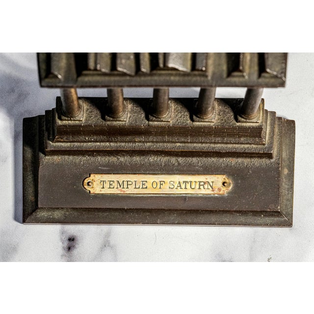 1910s Stately Antique Cast Iron Bradley & Hubbard Temple of Saturn Architectural Roman Forum Grand Tour Style Bookends Home Decor For Sale - Image 5 of 13