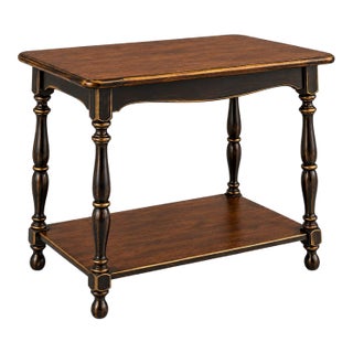 Mid 20th Century Old Chapel™ Gilded Estate Accent Table | Satin Walnut & Dark Walnut For Sale