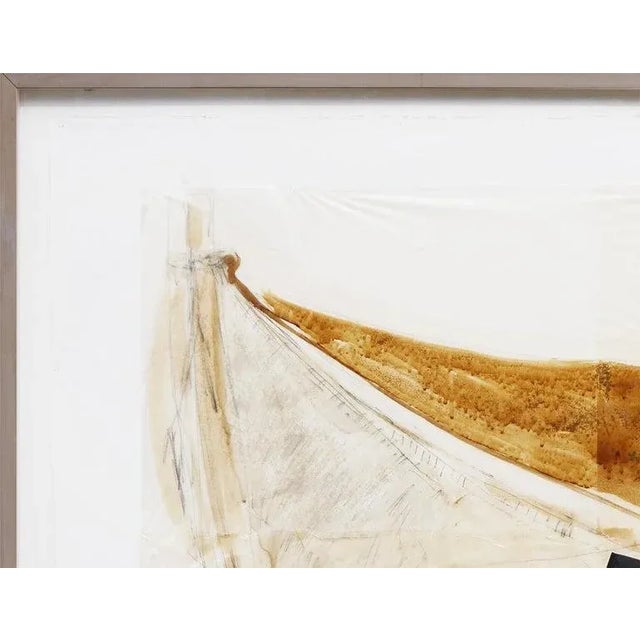 Abstract 1998 White and Brown Abstract Mixed Media Painting by Yigal Ozeri, Framed For Sale - Image 3 of 13