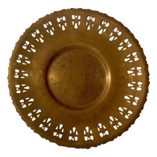 Early 20th Century Anglo Indian Brass Plate For Sale