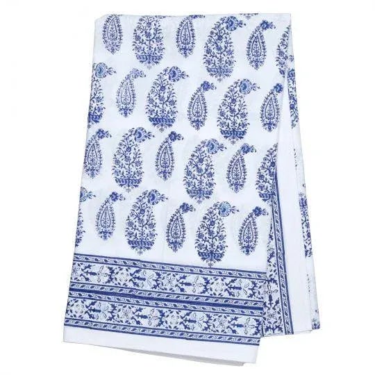 Not Yet Made - Made To Order Malabar Multi-Paisley 12-Seat Deep Blue Tablecloth For Sale - Image 5 of 5