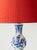 Blue & White Ceramic Table Lamps with New Vermilion Silk Shades from Royal Delft, 1974, Set of 2 For Sale - Image 16 of 18