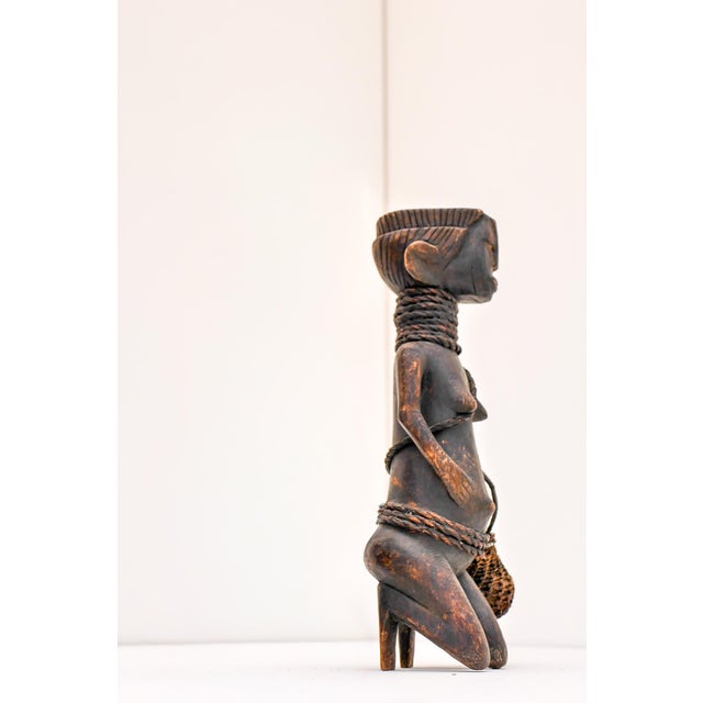 Mid-20th Century Traditional African Hardwood Tribal Nude Female Statues, 1920s, Set of 2 For Sale - Image 6 of 18