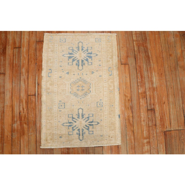 Antique Zabihi Collection Mini Persian Heriz Rug For Sale - Image 4 of 7