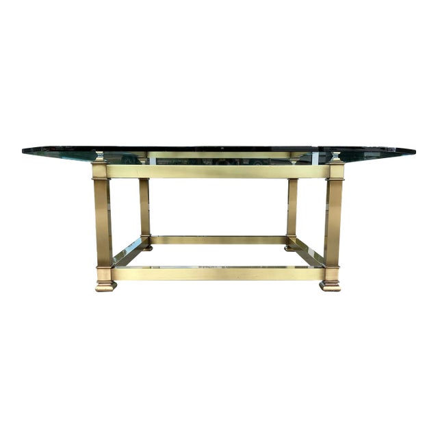 Mastercraft Brass Profile Coffee Table For Sale