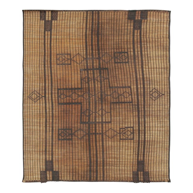 Vintage Moroccan Tuareg Mat With Rhythmic Tribal Geometry - Rug & Kilim For Sale