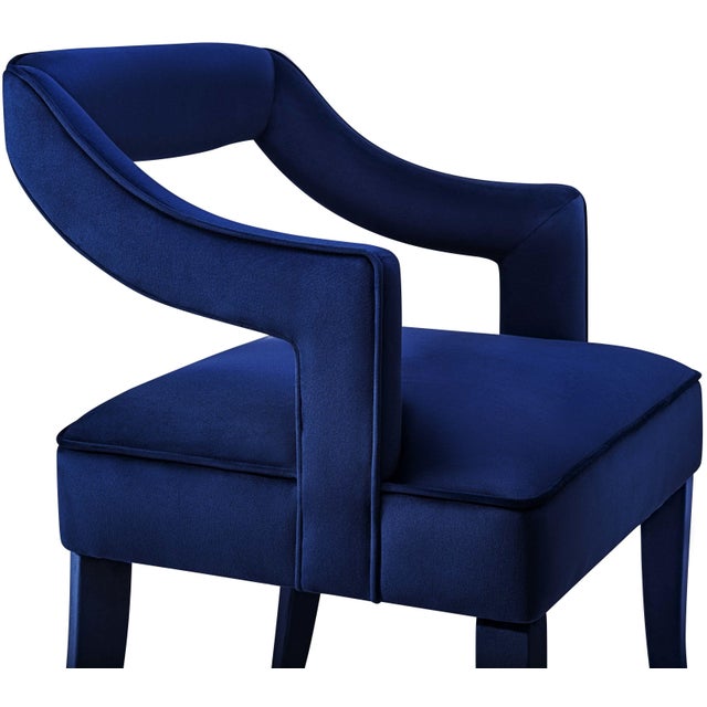 Tiffany Navy Velvet Chair For Sale - Image 4 of 8