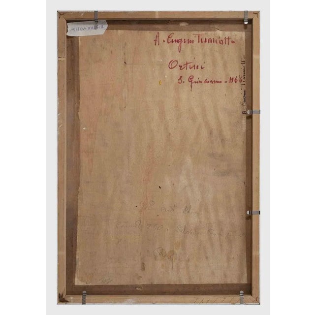 Ortisei is an original artwork realized in 1966 by the artist Amelia Cugini Tumiotto. Mixed colored oil painting on board....