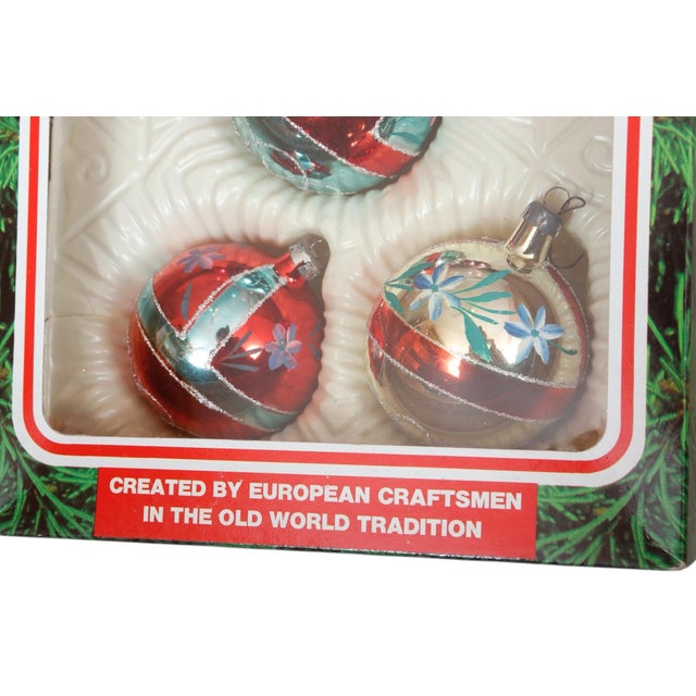 Rustic European 1960’s Glass Christmas Tree Bauble Ornaments For Sale - Image 3 of 9