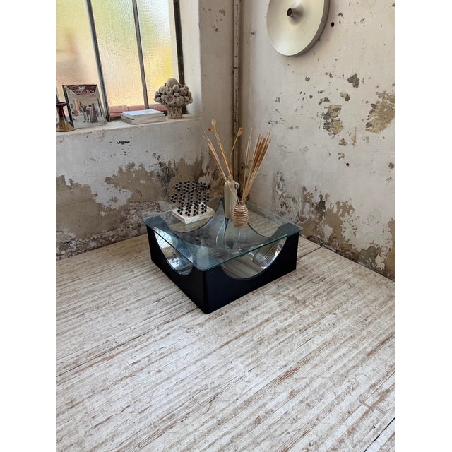 Coffee Table with Molded Base and Chrome, 1970s For Sale - Image 10 of 18