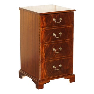 Mid-Century Modern Flamed Hardwood Record Player or Media Cabinet, 1970s For Sale