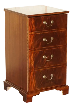 Mid-Century Modern Flamed Hardwood Record Player or Media Cabinet, 1970s