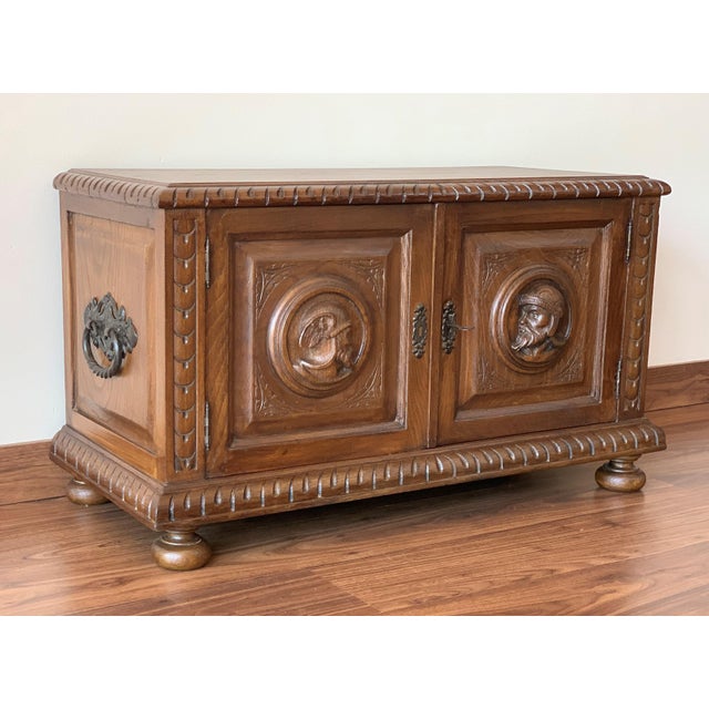 19th Century Spanish Baroque Hand Carved Chest Trunk For Sale - Image 13 of 13